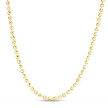 14K Yellow Gold 3mm Moon 20 Chain Necklace with Lobster Clasp
